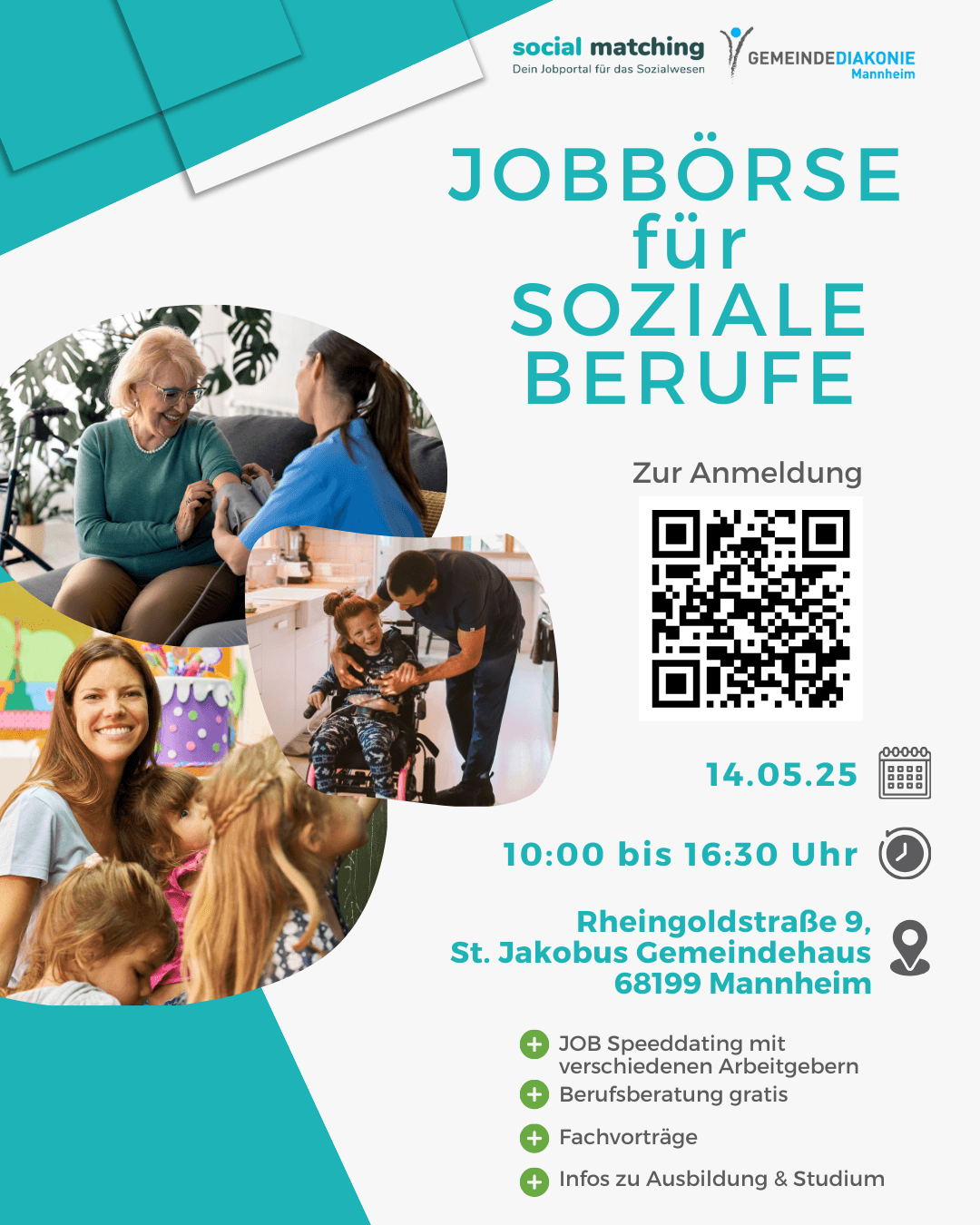 Job-/Karrierebörse fĂŒrs Sozial- und Gesundheitswesen in Mannheim am 14.05.2025